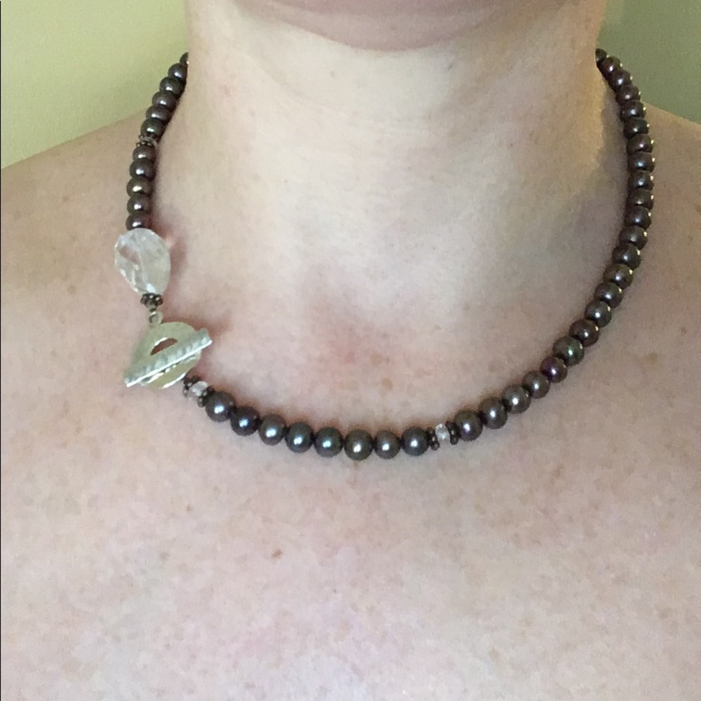 Pearl and quartz necklace